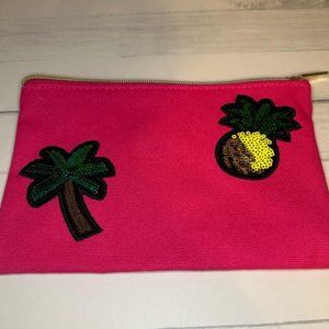 Tarte Cosmetic Makeup Bag Sequin Palm Tree and Pineapple